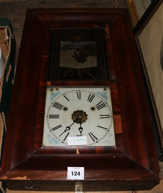 An American mahogany wall clock(-)
